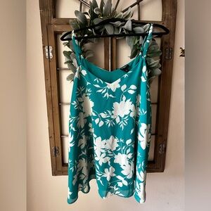 Torrid Teal and White Floral Camisole